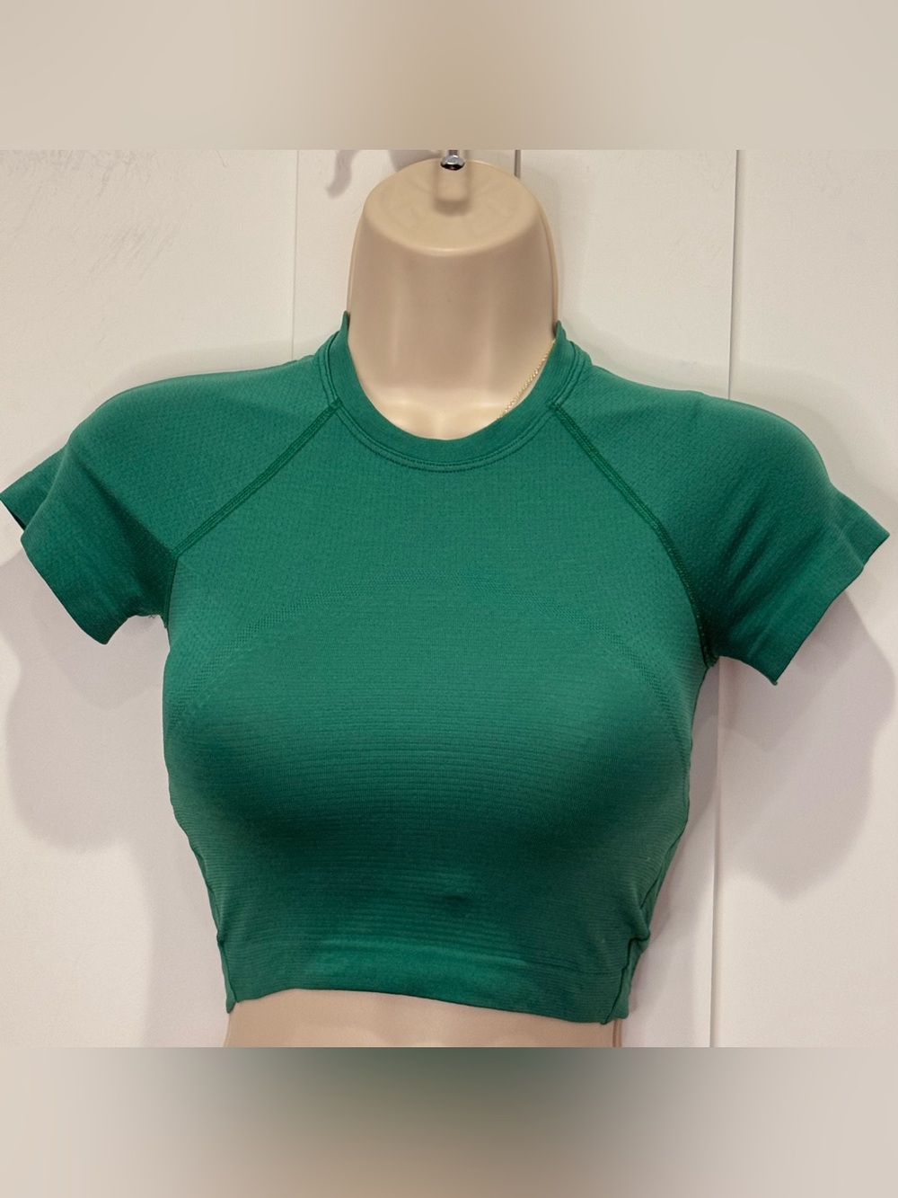 Lululemon Swiftly Tech Cropped Short Sleeve Shirt 2.0 Size 0 Cascadia Green Yoga - Picture 3 of 7